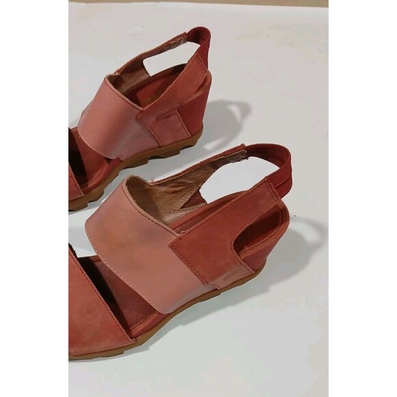 Sorel Joanie II Wedge Sandals Size 8 Pink Casual Leather Beach NL3556-224 - Picture 3 of 13